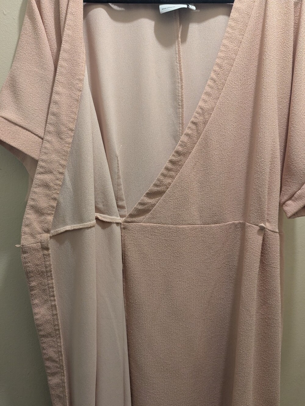 ASOS Closet London Kimono Wrap Tie Dress Blush Pink Midi Short Sleeve- 16 - Picture 14 of 16